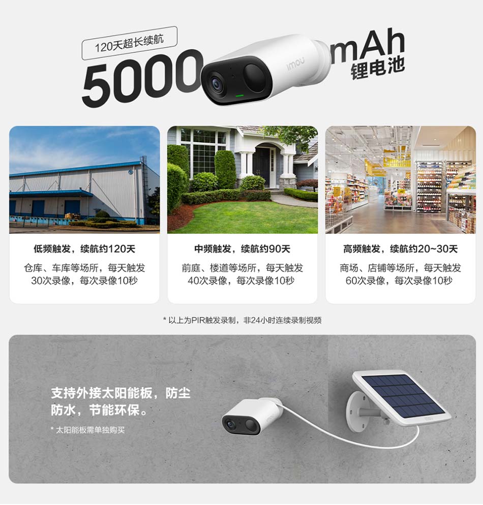 5000mAh鋰電池120天超長續航
